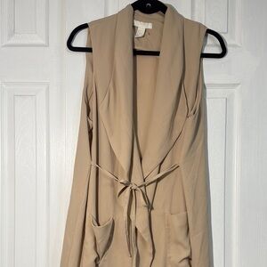 H&M Tan Sleeveless Drape dress